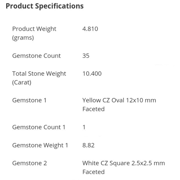 Citrine LS Swarovski Baguette Crystals Platinum Silver HalocRing - Picture 11 of 16